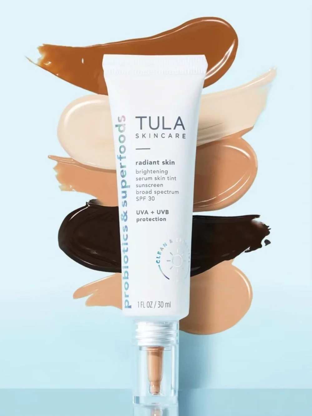 TULA Skincare 30 Deep Neutral Radiant Skin Brightening Serum Skin Tint 1oz